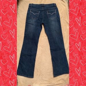 5/25 Rhinestone embellished flare leg jeans